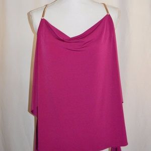 Express Omega Chain Draped Top Blouse  NWT